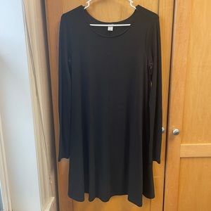 Old Navy Black Long Sleeve Swing Dress Size S